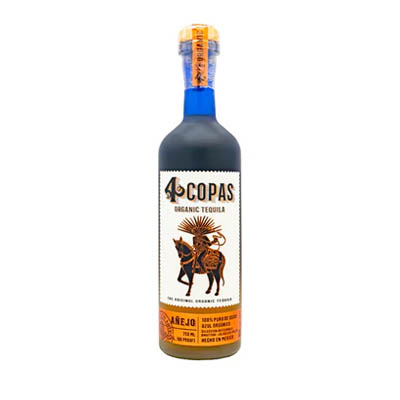 4 Copas Tequila Añejo Organic – 80 Proof 750ml 4 Copas Tequila Añejo Organic – 80 Proof 750ml